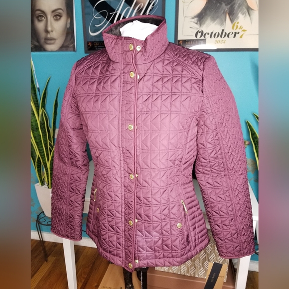 Weatherproof Quilted Faux Fur Lined Jacket Merlot - Picture 8 of 16